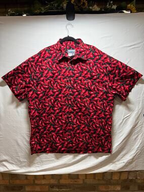 Vintage High Seas Trading Co 3X Chili Pepper Hawaiian Shirt USA Made